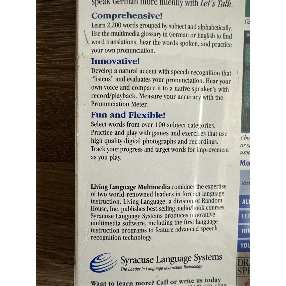 Vintage German Language Learning Software CD-ROM Sealed Windows 3.1 Living